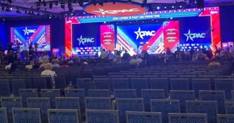 The almost empty room at CPAC 2023.