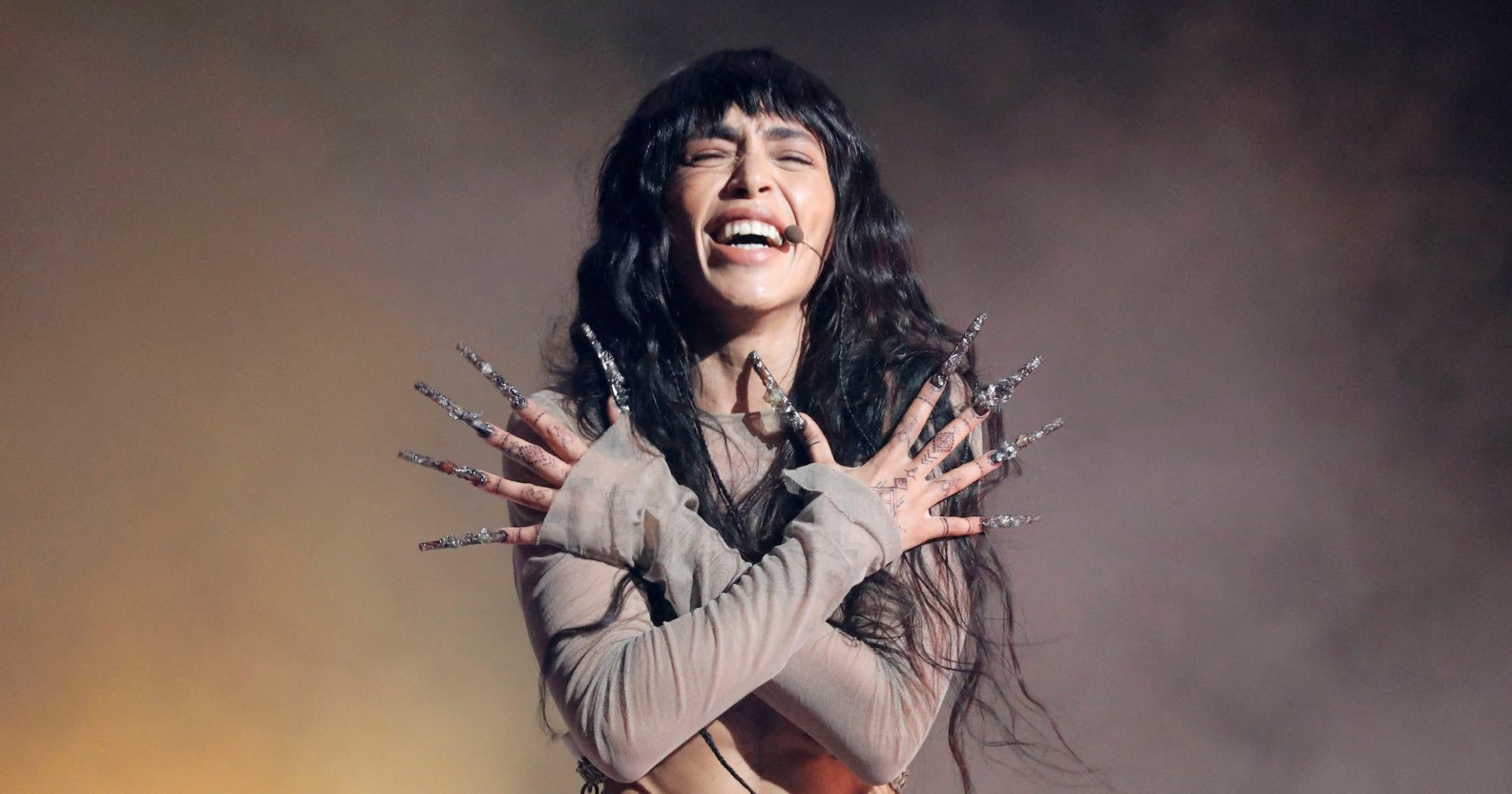 Swedish singer Loreen (Lorine Talhaoui) performs singing her song "Tattoo" during the Melodifestivalen song contest at Friends Arena in Stockholm, Sweden, on March 11, 2023. - Loreen won Melodifestivalen and will represent Sweden in the Eurovision Song Contest in Liverpool in May 2023.
