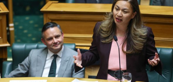 Marama Davidson in the New Zealand parliament