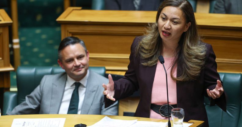 Marama Davidson in the New Zealand parliament