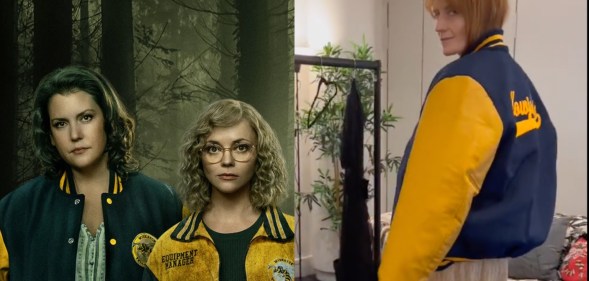 Melanie Lynskey and Christina Ricci in Yellowjackets (L) and Florence Welch in Yellowjackets teaser video (R)