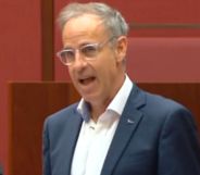 Greens senator Nick McKim speaking during a parliamentary meeting.