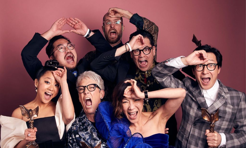 Everything Everywhere All At Once cast at the 2023 Independent Spirit Awards.