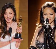 Michelle Yeoh and Rihanna at the Oscars 2023.