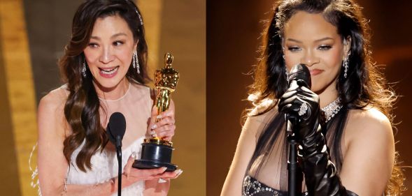 Michelle Yeoh and Rihanna at the Oscars 2023.