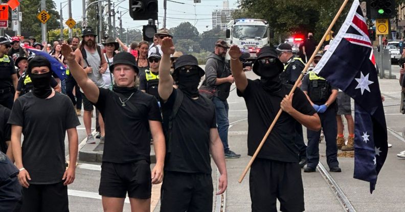 Neo-nazis use the nazi salute.