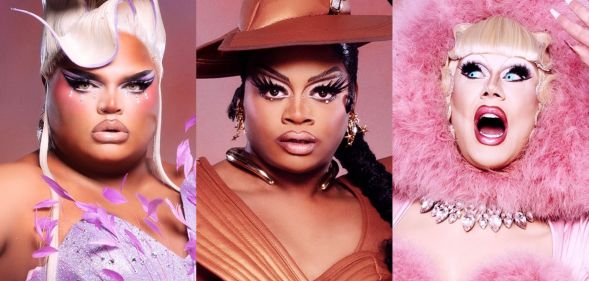 RuPaul's Drag Race All Stars 8 cast members Kandy Muse (left), Heidi N Closet (centre) and Jimbo.