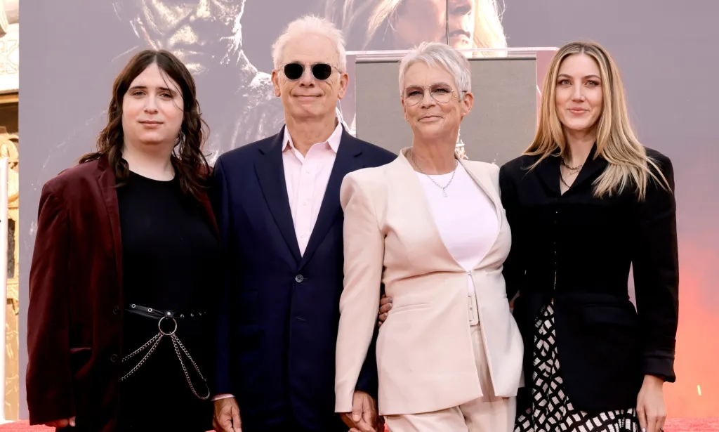 Ruby Guest (L) with the rest of her family including trans ally Jamie Lee Curtis.