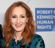 Author JK Rowling arrives at the RFK Ripple of Hope Awards in New York in 2019