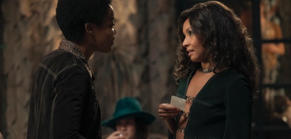 Bernie (L) and Simone (R) meet in Daisy Jones & The Six.