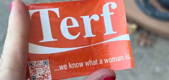 A picture of the TERF sticker found by NYC locals