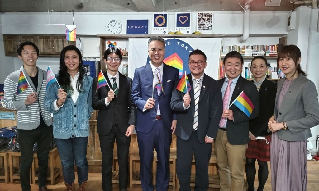 Openly gay US congressman Mark Takano stands alongside LGBTQ+ and trans activists in Japan