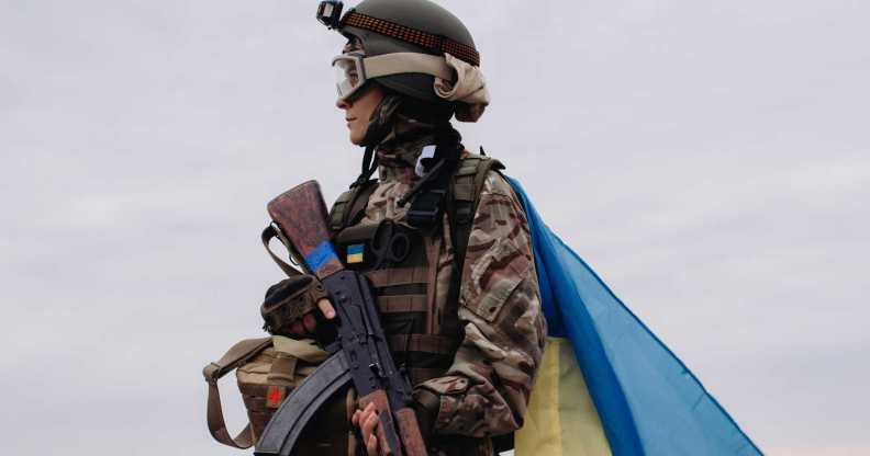 Female Ukrainian soldier