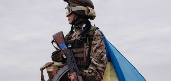 Female Ukrainian soldier