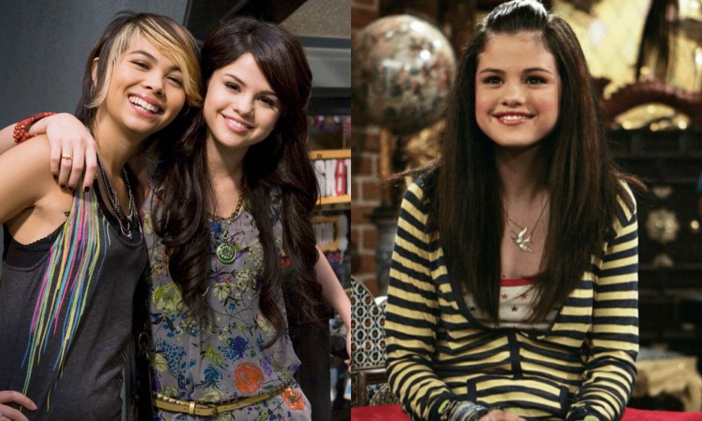 Images from Disney Channel's Wizards of Waverly Place featuring Selena Gomez and Hayley Kiyoko as Alex and Stevie.