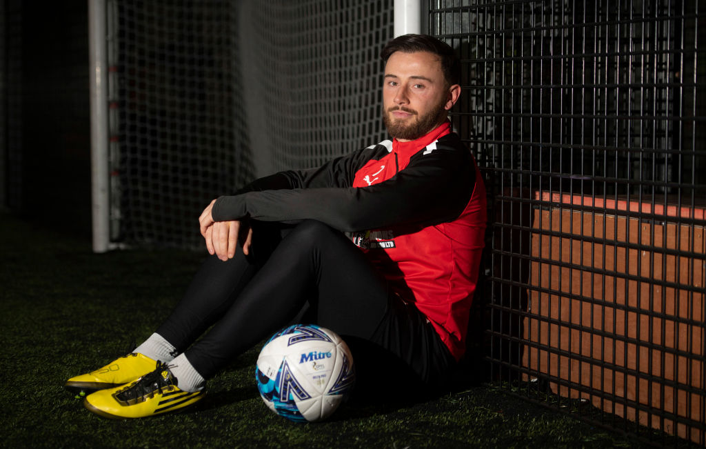 New Bonnyrigg Rose signing Zander Murray is pictured at Poltonhall Recreation Ground.