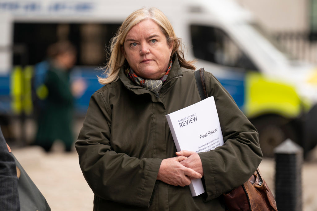 Baroness Louise Casey arriving at Queen Elizabeth II Conference Centre for the press briefing of her review into the standards of behaviour and internal culture of the Metropolitan Police.