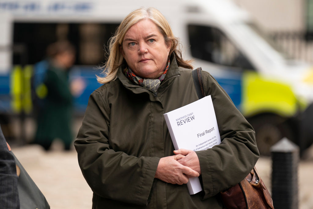Baroness Louise Casey arriving at Queen Elizabeth II Conference Centre for the press briefing of her review into the standards of behaviour and internal culture of the Metropolitan Police. 