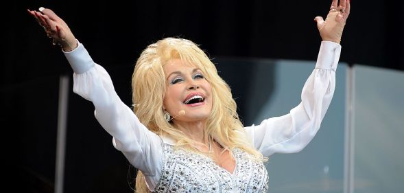 Dolly Parton performs on the Pyramid stage on Day 3 of the Glastonbury Festival at Worthy Farm on June 29, 2014 in Glastonbury, England.