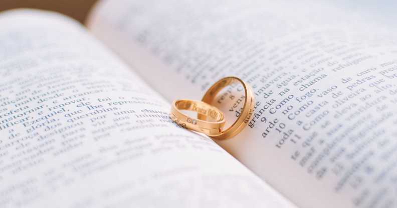 Rings on top of a bible