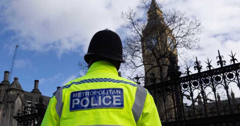 A Metropolitan Police officer pictured in London.