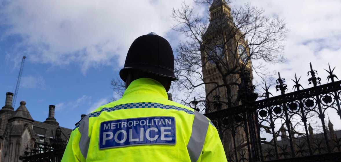 A Metropolitan Police officer pictured in London.