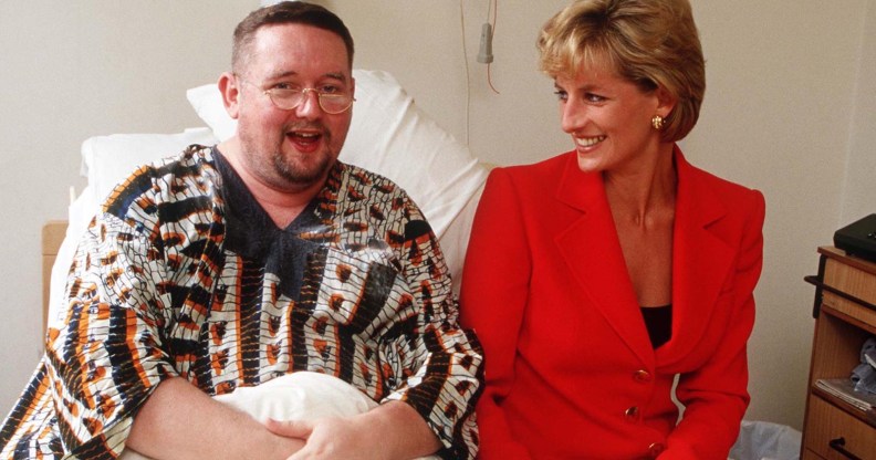Princess Diana and man in hospital