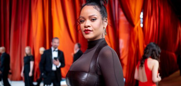 Rihanna repped her brand Fenty Beauty at the Oscars.