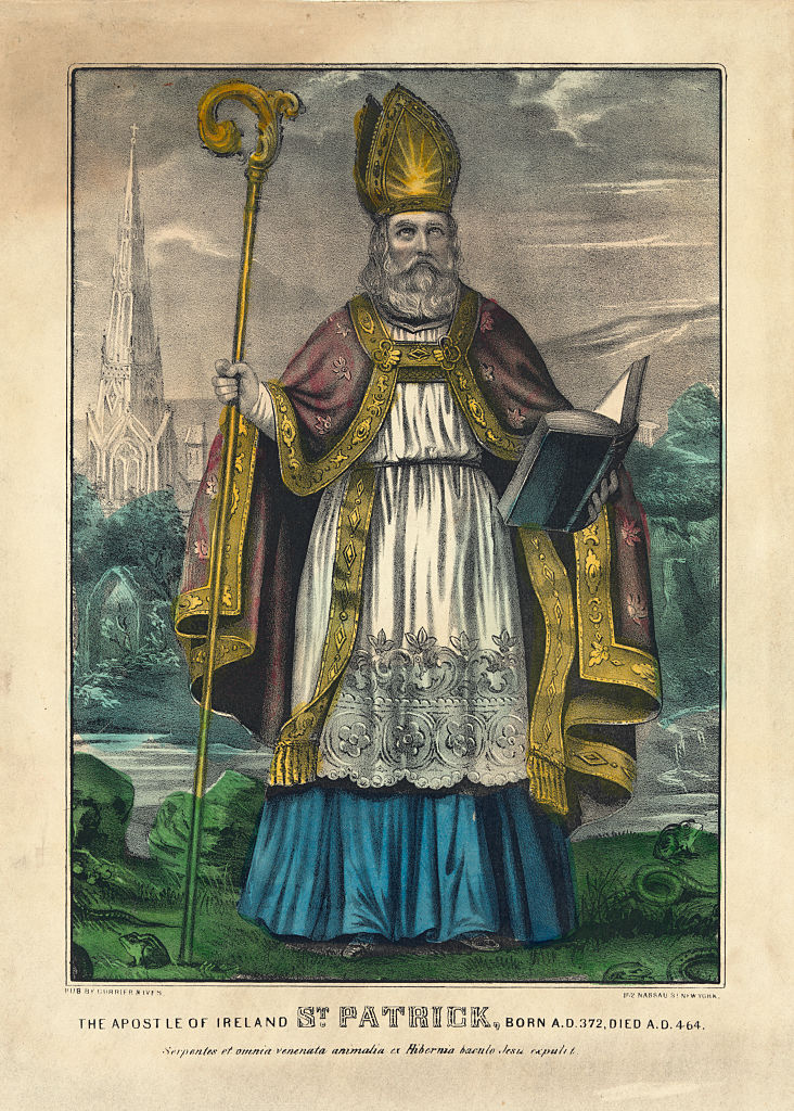 St. Patrick depicted in a drawing.