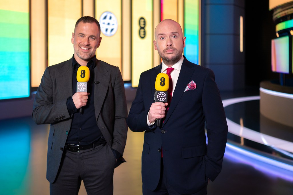 Joe Cole and Tom Allen pictured in the studio where they are presenting their new campaign around homophobia in football.