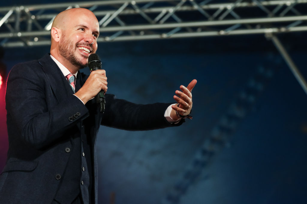 Tom Allen performing on the Alternative Stage at the Leeds Festival at Bramhall Park on August 24, 2018.