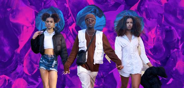 A group of friends walking hand in hand