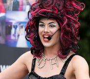 Drag artist Aida H Dee during a Drag Queen Story Hour UK event.