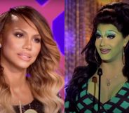 Stills from the Drag Race season 9 roast of michelle visage featuring Tamar Braxton and Alexis michelle.