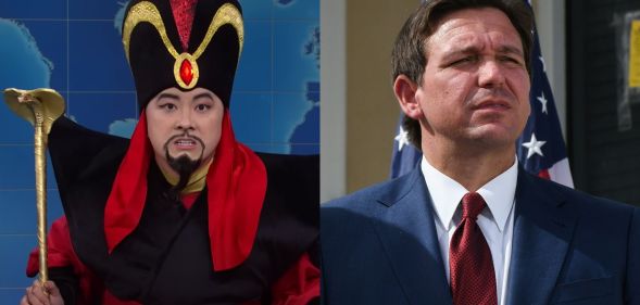 Ron DeSantis and Bowen Yang as Aladdin's Jafar.