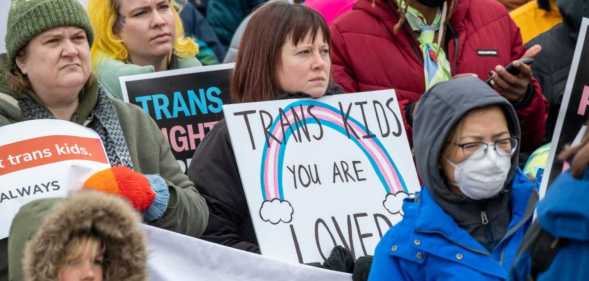 Protesters stand against anti-trans bills in USA