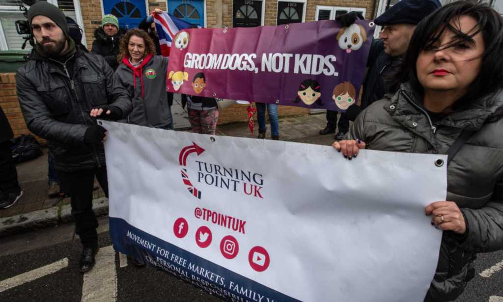 Turning Point UK protesters
