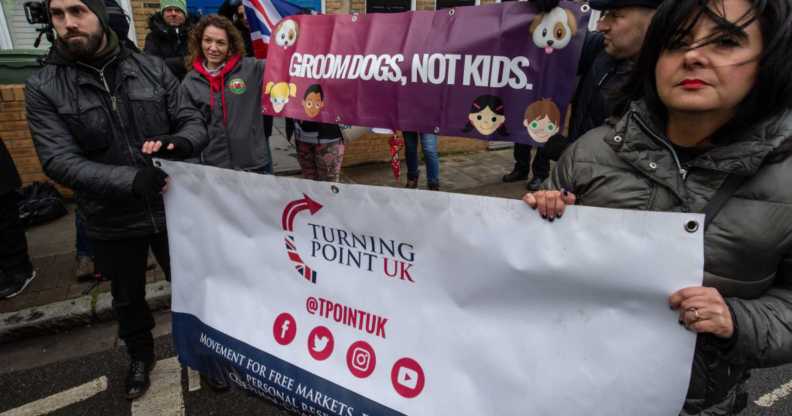 Turning Point UK protesters