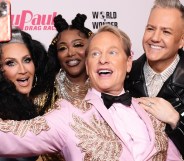 Michelle Visage, Ts Madison, Carson Kressley and Ross Mathews attend "RuPaul's Drag Race" Season 15 finale red carpet at Ace Hotel on April 01, 2023 in Los Angeles, California.