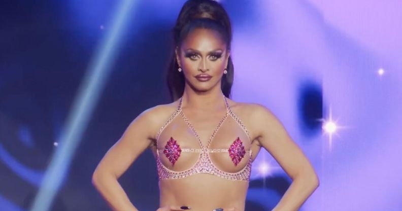 Sasha Colby waits to hear if she has won RuPaul's Drag Race season 15.