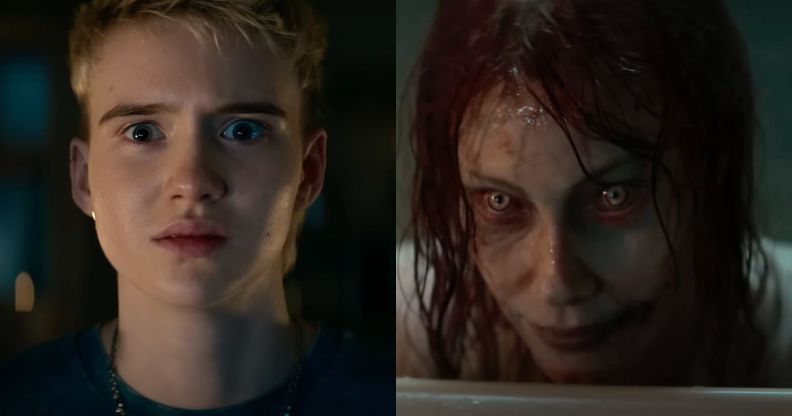 Stills from Evil Dead Rise including Morgan Davies' character Danny.