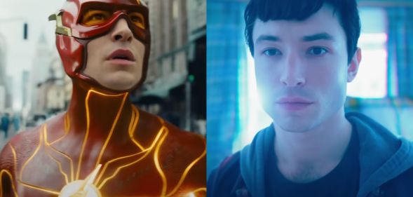 Ezra Miller as Barry Allen and The Flash.