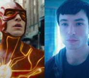 Ezra Miller as Barry Allen and The Flash.