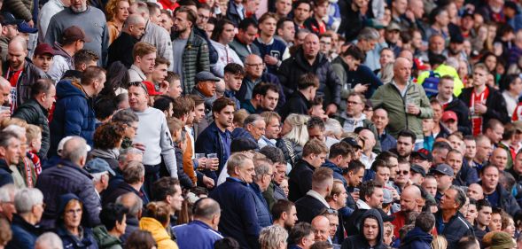 A crowd of football fans.