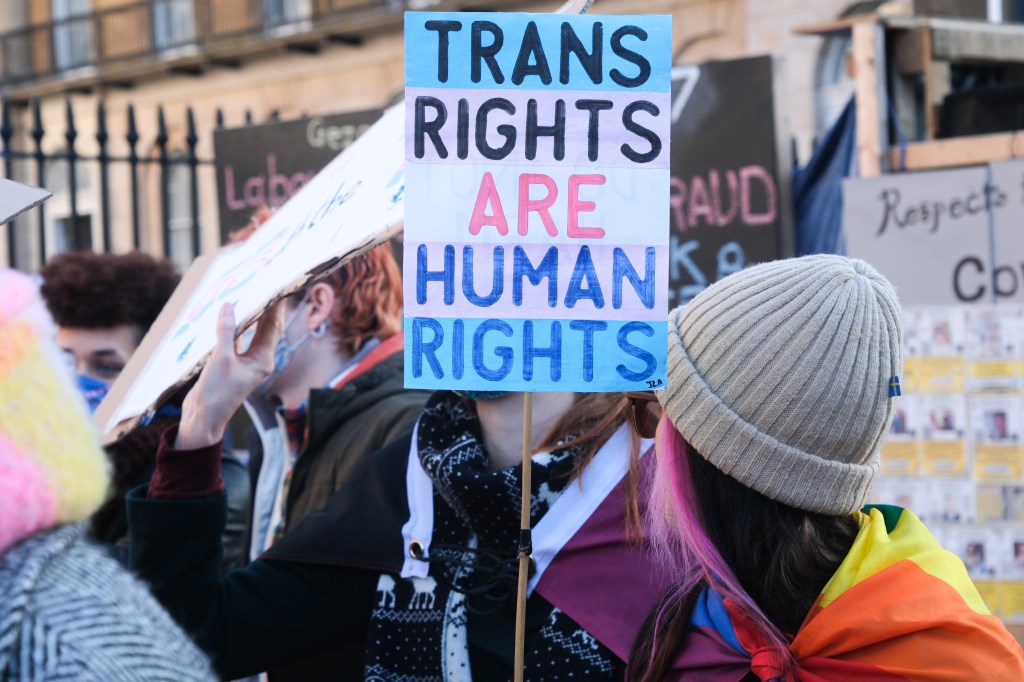Trans rights protest, London