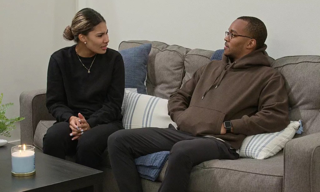 Jackie (L) and Marshall (R) during Love is Blind. 