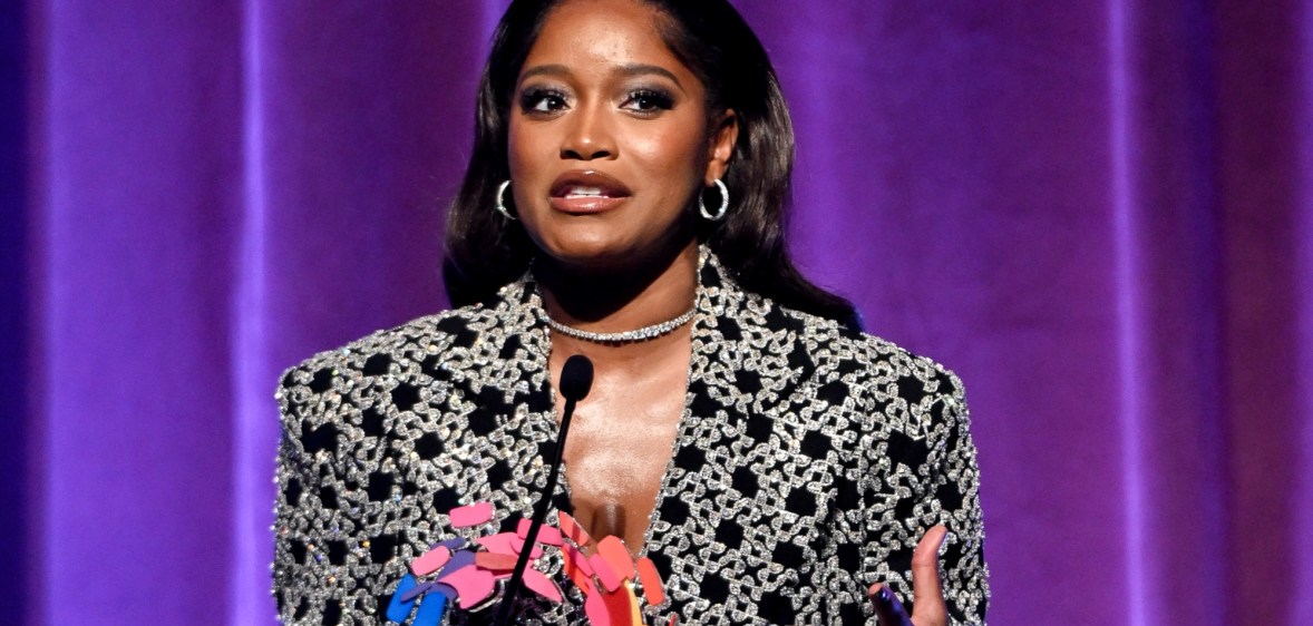 Keke Palmer accepts honour at the LA LGBT Center Awards as she discussed her identity.