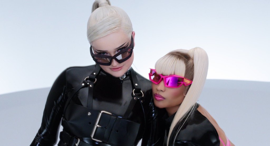Kim Petras (left) and Nicki Minaj in a still from the 'Alone' Official Music Video