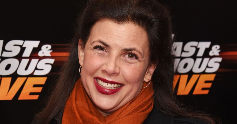 Kirstie Allsopp at a red carpet event.