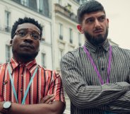 Nima Taleghani (right) as Mr Farouk and Fisayo Akinade as Mr Ajayi in Heartstopper season 2 on Netflix